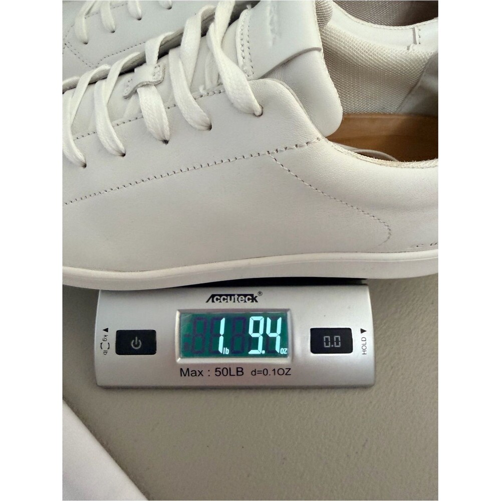 Geox Spherica Mens Leather Leisure Tennis Shoe Size 12 White Low Top Minimalist - Picture 11 of 11